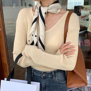 Neck Light Scarf Black Dot - White - One Size