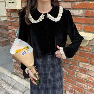Velvet Blouse As Shown In Figure - One Size