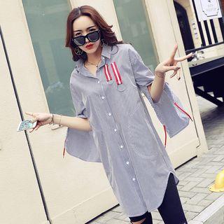 Tie-cuff Applique Long Shirt
