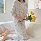 Daisy Pattern Long Shift Dress