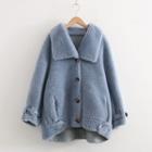 Faux Shearling Buttoned Belted Jacket