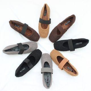 Fleece Mary-jane Flats