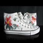 Flower High-top Canvas Sneakers