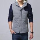 Corduroy-sleeve Padded Jacket