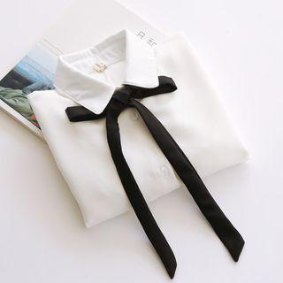 Bow Detail Long-sleeve Chiffon Shirt