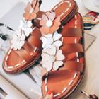 Genuine Leather Flower Flat Sandals