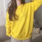 Crew-neck Sweater Lemon Yellow - One Size