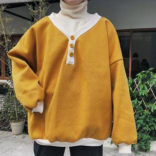 Long-sleeve Turtleneck Top / V-neck Pullover