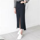 Cutout-hem H-line Maxi Skirt