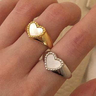 Heart Shell Sterling Silver Open Ring