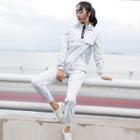 Set: Sport Hooded Stand-collar Top + Sweatpants