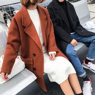 Couple Matching Plain Double Breasted Coat