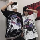 Couple Matching Oversize Elbow-sleeve T-shirt