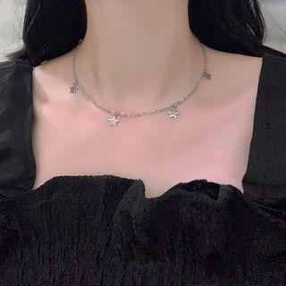 Star Stainless Steel Choker Silver - 40cm