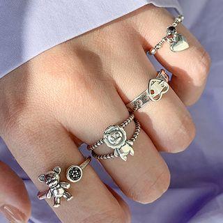 Heart / Bear / Lion / Belt Sterling Silver Open Ring