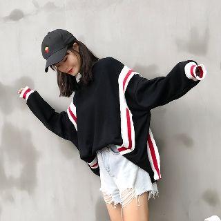 Contrast Stripe Pullover
