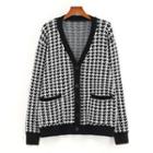 Houndstooth Cardigan Houndstooth - Black & White - One Size