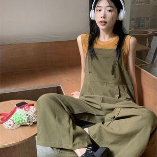 Plain Tank Top + Straight-leg Jumpsuit