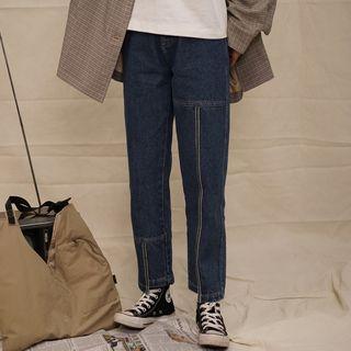 Tapped Wide-leg Jeans