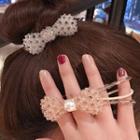 Faux Pearl Faux Crystal Bow Hair Clip