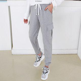 Flap-pocket Cotton Jogger Pants