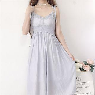 Set 2-piece High-waist Spaghetti-strap Dress + Top