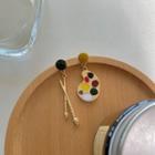 Paint Brush & Palette Asymmetric Glaze Dangle Earring