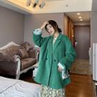 Corduroy Loose-fit Blazer Green - One Size
