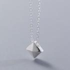 925 Sterling Silver Pyramid Pendant Necklace Silver - One Size