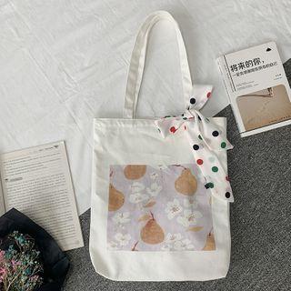Printed Canvas Tote Bag Printed - Off-white - One Size