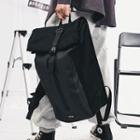 Buckled Paneled Lightweight Backpack Black - One Size