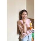 V-neck Puff-sleeve Sleek Blouse