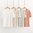 Elbow-sleeve Bow Accent T-shirt