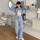 Set: Cropped Zip-up Hoodie + Pants