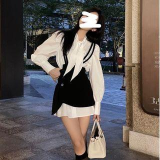 Tie-neck Blouse / Jumper Skirt
