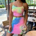 Set: Tie-dyed Camisole Top + Mini Pencil Skirt