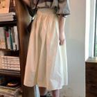Midi Plain A-line Skirt