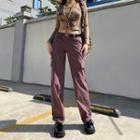 Plain Low-rise Straight Leg Pants