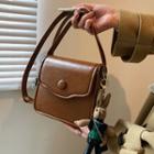 Faux Leather Flap Crossbody Bag / Bag Charm / Set
