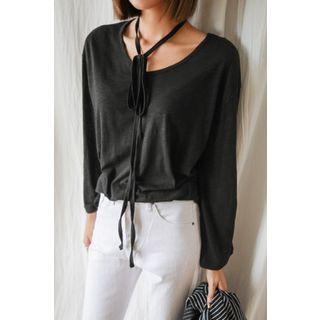 Round-neck M Lange Top With Sash