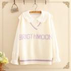 Moon Embroidered Lettering V-neck Knit Vest