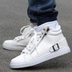 Faux-leather Zip High-top Sneakers
