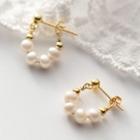 Faux Pearl Chain Sterling Silver Earring 1 Pair - White - One Size