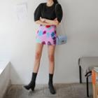 Paint-stain Print Miniskirt
