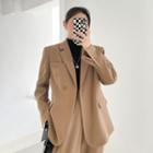 Plain Loose-fit Blazer / Wide-leg Dress Pants