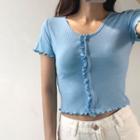 Lettuce Edge Short-sleeve Cropped Top
