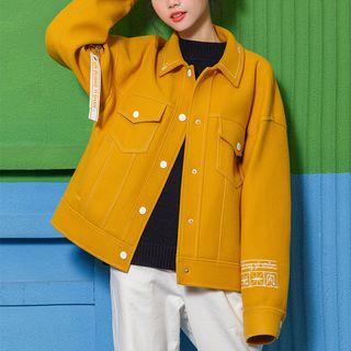 Snap-button Printed Coat