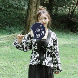 Panda Print Open-front Jacket