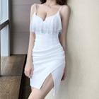 Spaghetti-strap V-neck Rhinestone Dress
