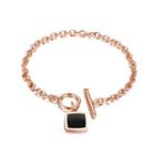 Fashion Plated Rose Gold Geometric Square 316l Stainless Steel Bracelet Rose Gold - One Size